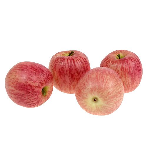 Floristik24 Decoratieve vruchten decoratieve appel rood-oranje Ø9cm 4st