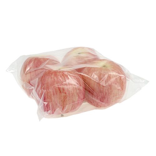 Floristik24 Decoratieve vruchten decoratieve appel rood-oranje Ø9cm 4st