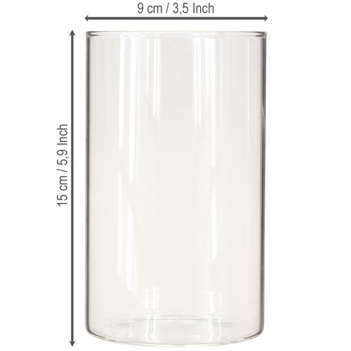 Artikel Decoratief glas, tafeldecoratie, bloemenvaas kleurloos Ø9cm H15cm