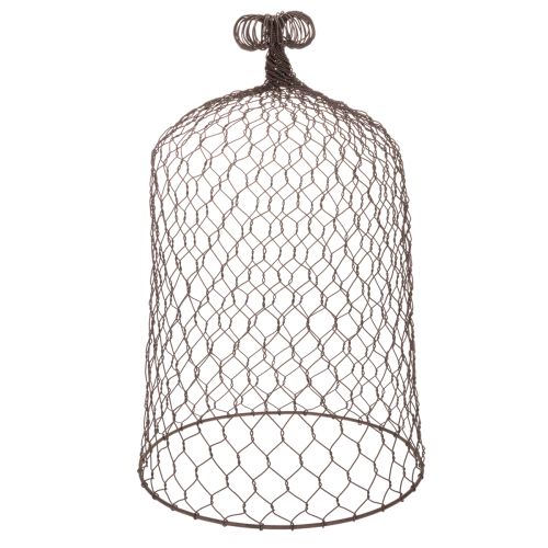 Decoratieve metalen bel, klimhulp, draadkap, bruin, roestkleurige afwerking, H50/41cm Ø30/25cm, set van 2 | Floristik24.nl