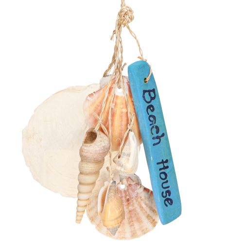 Artikel Decoratieve hanger Beach House Blue Capiz toren slak H25cm