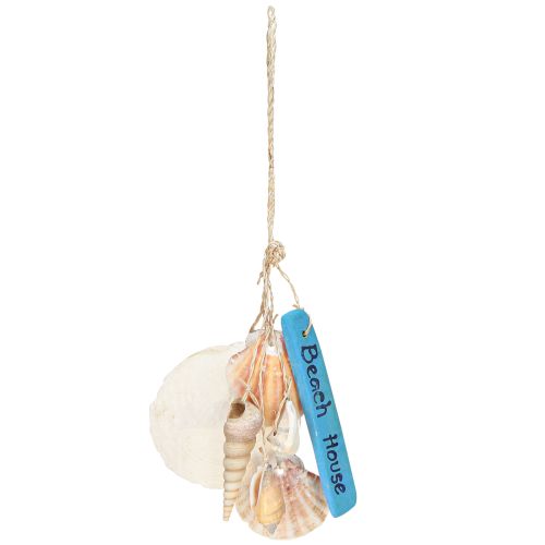 Artikel Decoratieve hanger Beach House Blue Capiz toren slak H25cm