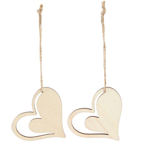 Artikel Decoratieve hanger hartdecoratie voor Moederdag rood wit 7,5cm 12 st