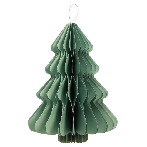 Artikel Decoratieve hanger papierboom Kerst mint zilver H40cm 2st
