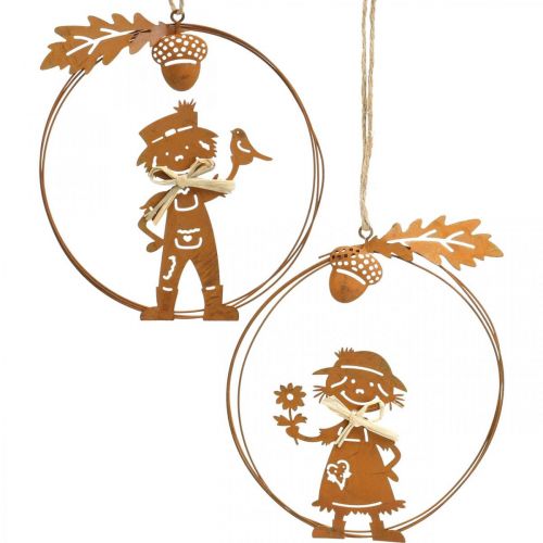 Artikel Decoratieve hanger roest herfstdecoratie decoratieve ring metaal Ø13cm 4 st