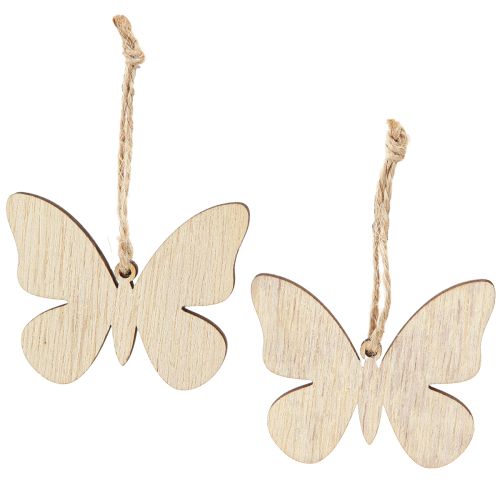 Artikel Decoratieve hanger vlinder decoratie hout naturel groen 5×6cm 12 st