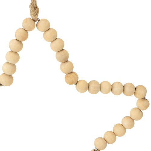 Artikel Decoratieve kerst houten kralen hart sterboom H16cm 3 st