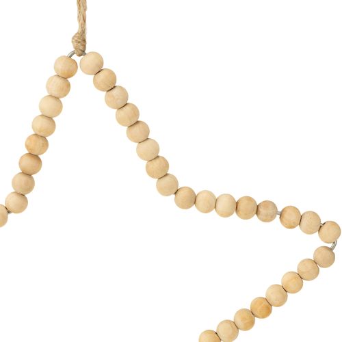 Artikel Decoratiehanger kerst houten kralen hart ster boom H20cm 3st