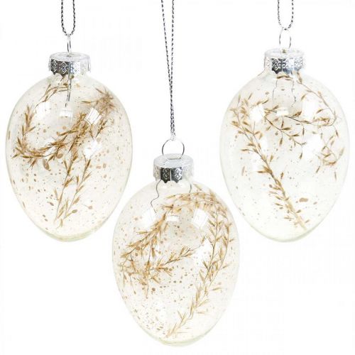 Artikel Decoratieve hanger eiglasgevulde paasdecoratie om op te hangen 5x8cm 6 st