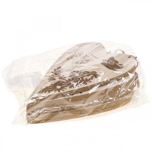 Artikel Deco hanger hout deco hart vlinder deco 13,5x20cm 6st