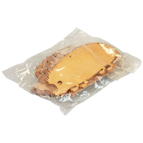 Floristik24 Decoratieve hanger houten egeldecoratie bruin naturel oranje 12x10cm 12 st