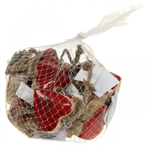 Floristik24 Decoratieve hanger houten harten decoratieve harten rood Ø5–5,5cm 12 stuks
