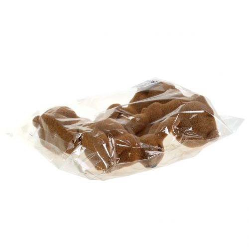 Artikel Decoratief konijntje gevlokt bruin Paashaas decoratie 15cm 4 st