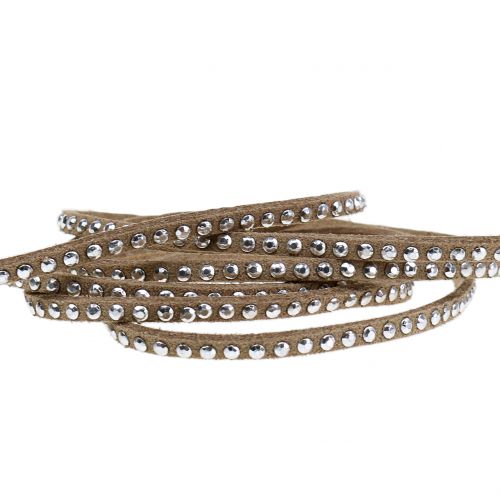 Decoratief koord lederen koord met klinknagels 3mm 15m