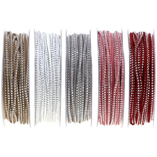 Decoratief koord lederen koord met klinknagels 3mm 15m