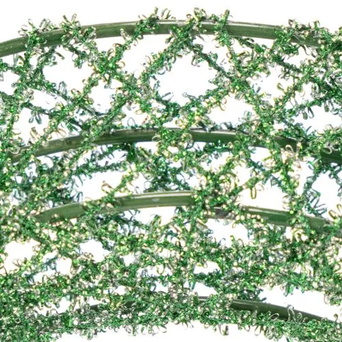 Groene decoratieve draadkrans van gaas voor doe-het-zelfprojecten, 19 cm, 2 stuks | Floristik24.nl