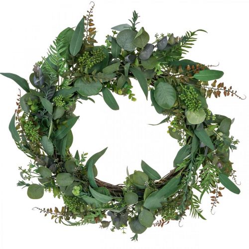 Floristik24 Decoratieve krans bladeren eucalyptus krans groen kunstmatig Ø55cm