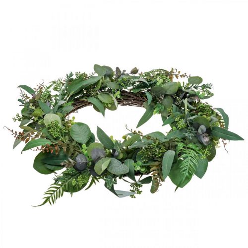 Floristik24 Decoratieve krans bladeren eucalyptus krans groen kunstmatig Ø55cm