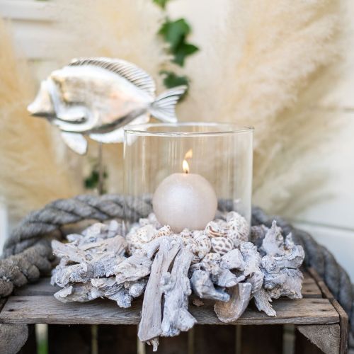 Decoratieve krans naturel krans wortelhout decoratie naturel wit Ø30cm