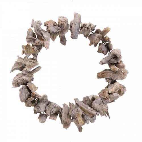 Floristik24 Decoratieve krans naturel krans wortelhout decoratie naturel wit Ø30cm