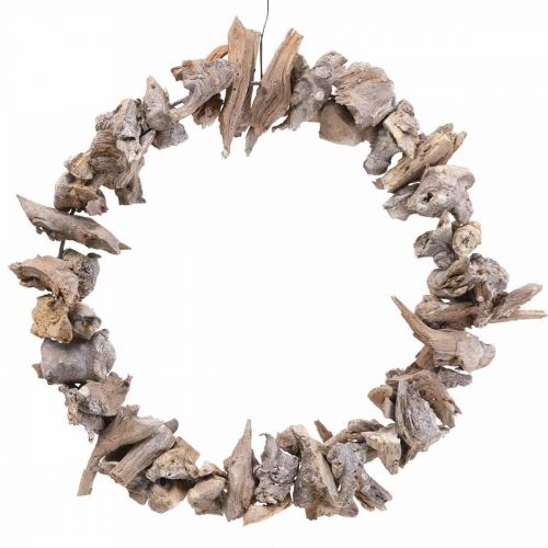 Floristik24 Deco krans naturel krans wortelhout deco natuur wit Ø35cm