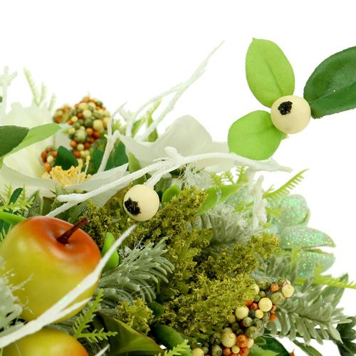 Floristik24 Decoratieve krans met rozen Ø40cm wit, groen