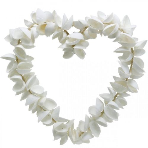 Floristik24 Zeeschelpenhart, maritieme Valentijnsdagdecoratie, decoratief hart gemaakt van schelpen, zeedecoratie 34×34cm
