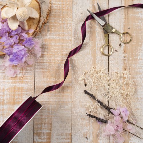 Decoratief lint, smal, glanzend taftlint voor het inpakken van cadeaus, 10 mm breed, 50 m lang | Floristik24.nl