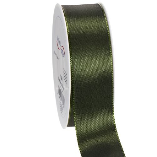 Satijnen lint voor het inpakken van cadeaus, taftlint, groen, 40 mm breed, 5 m lang
