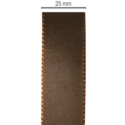 Bruin taftlint op een rol, veelzijdig te gebruiken voor decoratie, 25 mm breed, 50 m lang | Floristik24.nl