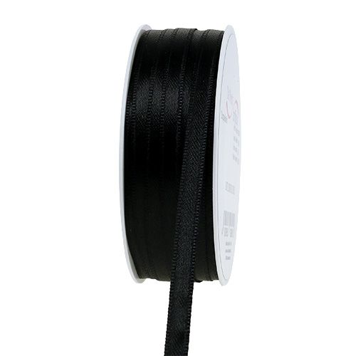 Decoratief lint zwart 6mm 50m | Floristik24.nl