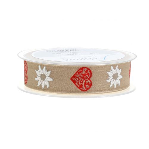 Floristik24 Sierlint met edelweiss natuur 25mm 20m