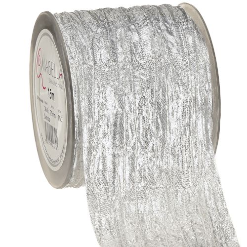 Decoratief lint cadeaulint tafellint zilver licht 75mm 15m