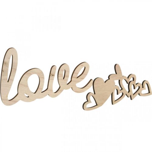 Artikel Hartjes &quot;Love&quot; houten decoratie naturel met magneet decoratiebord 20,5/25cm 6 stuks