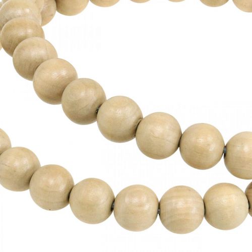 Artikel Sierring houten kralen natuur hangend decoratie tafeldecoratie Ø19.5cm 2st