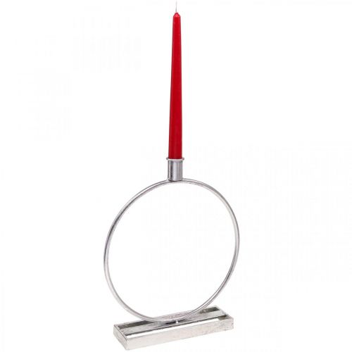 Floristik24 Sierring metalen kandelaar antiek zilver Ø25cm H30.5cm