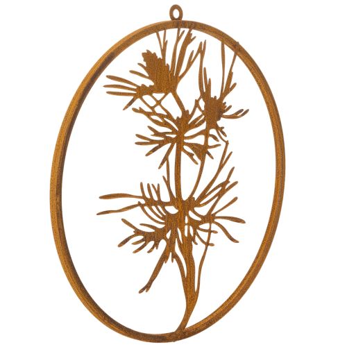 Decoratieve metalen ring, wanddecoratie van verweerd staal, dennentak, Ø38cm kopen | Floristik24.nl