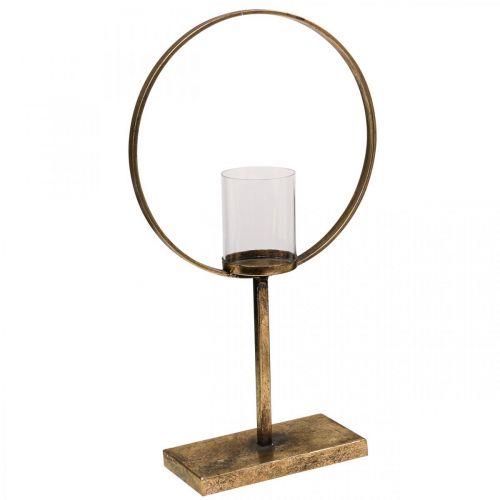 Floristik24 Decoratie Lantaarn Metalen Kandelaar Goud Glas Ø28cm