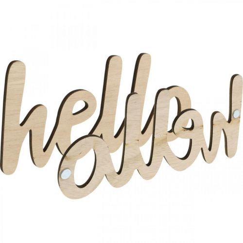 Artikel Houten decoratie bloemen "Hallo" natuur deco bord met magneet 18/19.5cm 6st