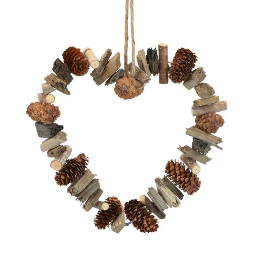 Artikel Decoratieve ring hart hangdecoratie houten decoratieve kegels natuurlijke decoratie Ø20cm