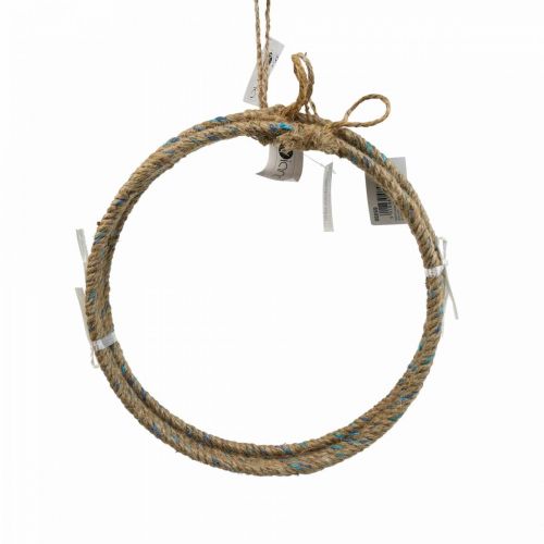 Floristik24 Sierring jute Scandi sierring om op te hangen Ø25cm 4st