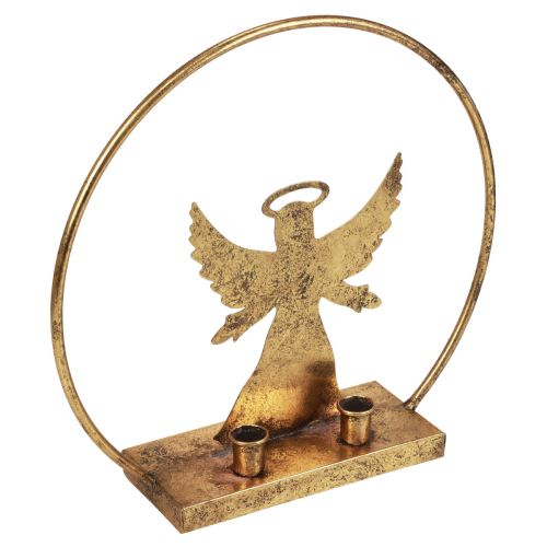 Floristik24 Decoratieve ring metalen engel sierkaarshouder Kerstmis Ø37,5cm