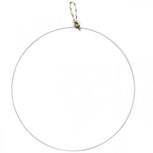 Floristik24 Decoratieve ring metaal wit om op te hangen metalen ring Ø38cm 3 stuks