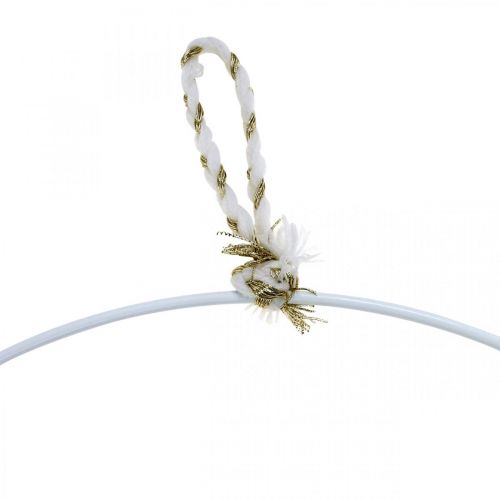 Floristik24 Decoratieve ring metaal wit om op te hangen metalen ring Ø38cm 3 stuks