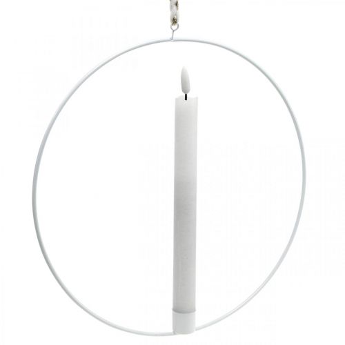 Floristik24 Kandelaar om sierring metaal wit op te hangen Ø28.5cm 3st