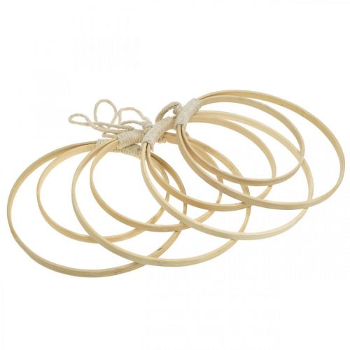 Artikel Ring om op te hangen, doe-het-zelf, raamdecoratie, boho-stijl, dubbele ring natuurlijke kleuren Ø20/15cm 4 stuks