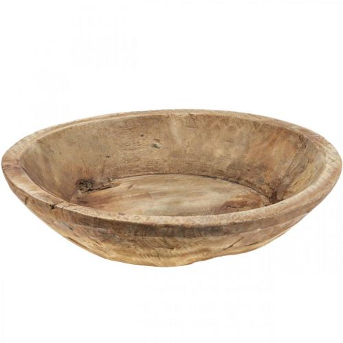 Floristik24 Decoratieve schaal houten schaal rond Ø41-50cm H9,5-11,5cm Naturel