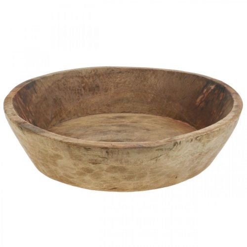 Floristik24 Decoratieve schaal houten schaal rond Ø41-50cm H9,5-11,5cm Naturel