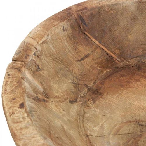 Floristik24 Decoratieve schaal houten schaal rond Ø41-50cm H9,5-11,5cm Naturel