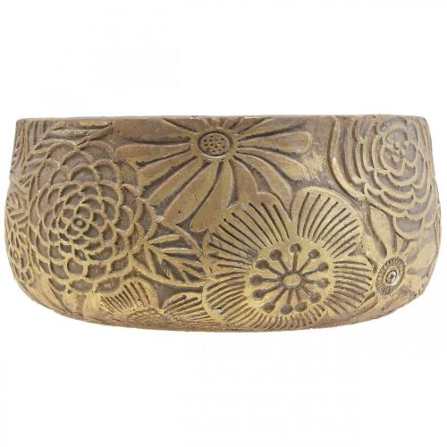 Artikel Sierschaal keramiek goud bloemen bruin Ø23,5cm H11,5cm